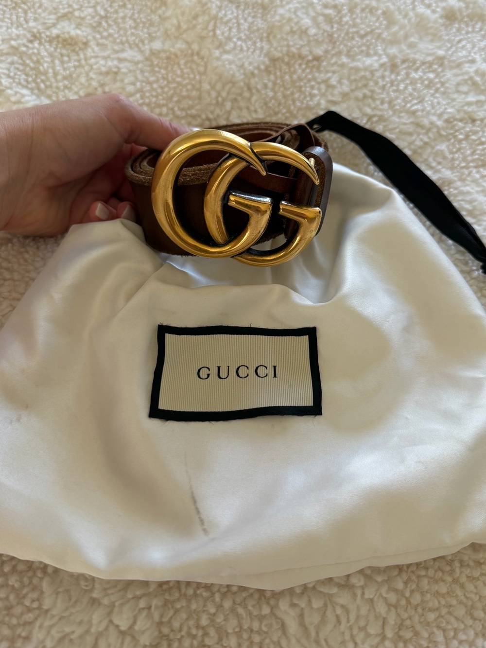 Brown Leather Gucci Belt